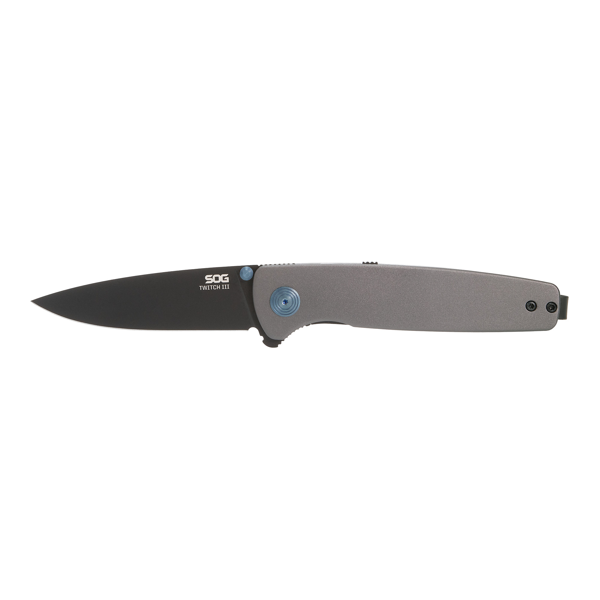 SOG Twitch III Folding Knife - 3.1in. 154CM Steel Blade, 3.2in. Aluminum Handle, Blue/Grey, Model# SOG-11-15-03-43
